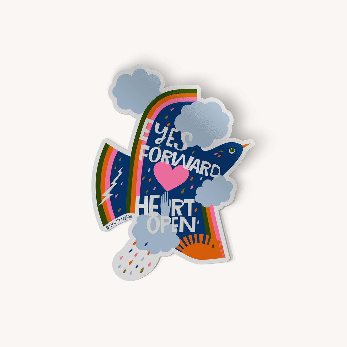 "Eyes Forward Heart Open" Sticker