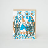 Hugging Bluebells Gnomes Card