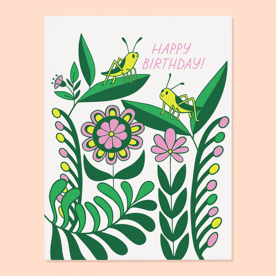 Happy Birthday Grasshopper Card